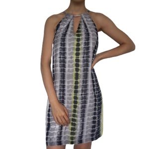 Snake print shift dress with open back